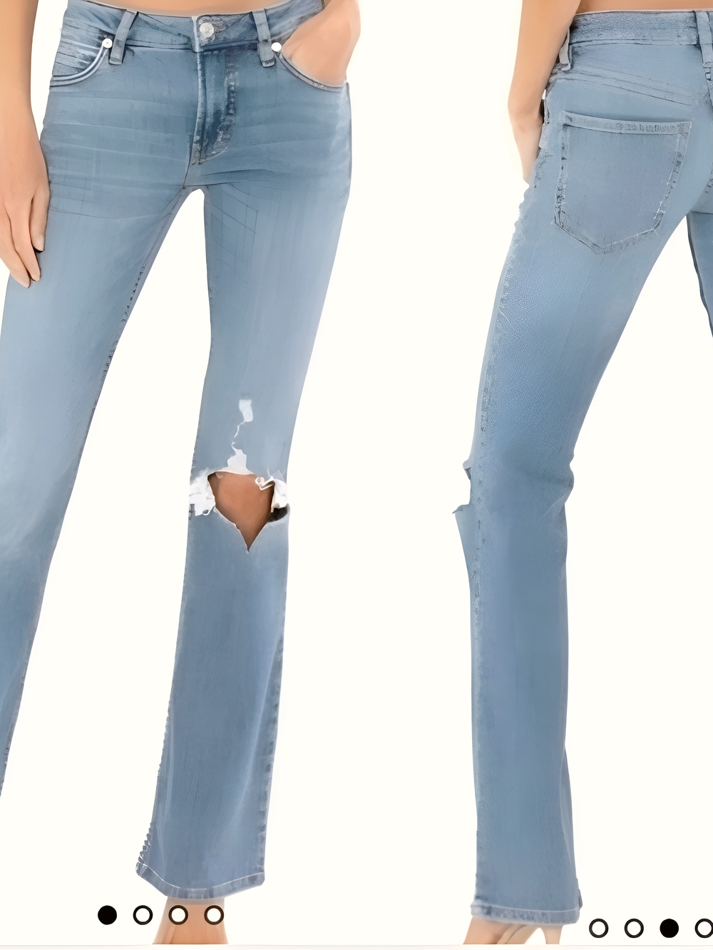 Carmen Blue Distressed Jeans - Low-rise Flare